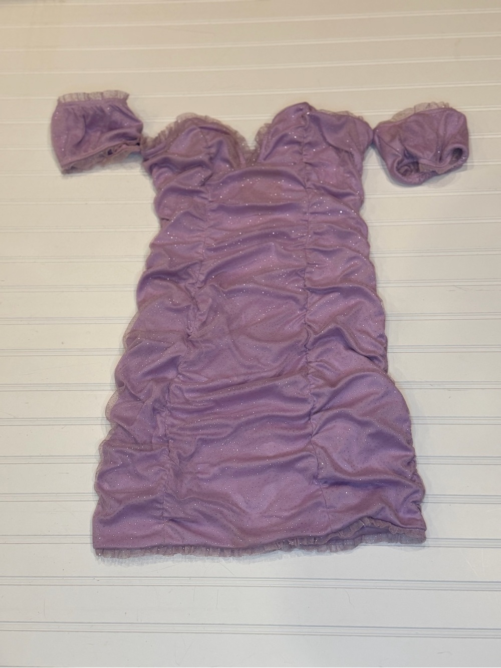 Sorority HoCo Semi Formal Lilac Off-Shoulder Ruched Mini Dress Coquette